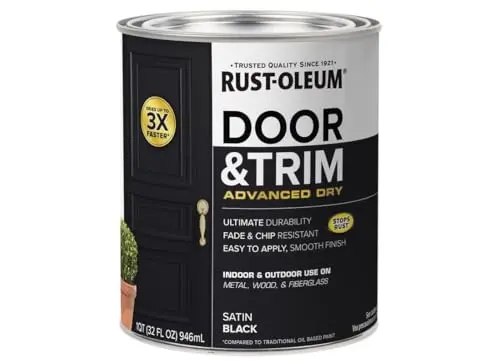 Rust-Oleum Advanced Dry Door Paint in satin black finish