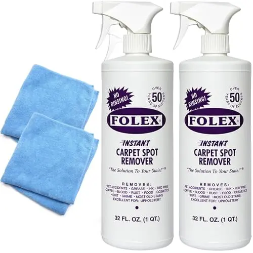 Folex carpet spot remover bottle with microfiber cloth