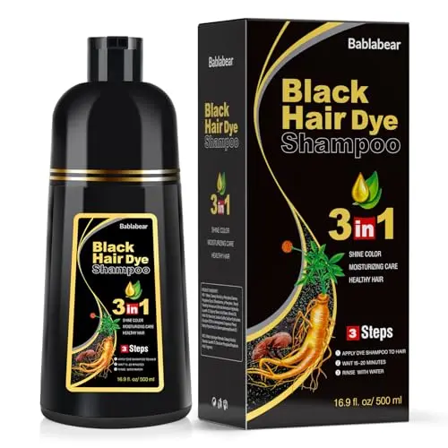 Bablabear Black hair dye shampoo bottle