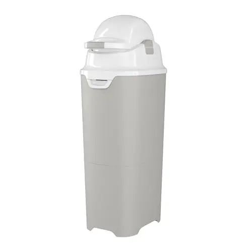 Foundations Tall gray square diaper pail with airtight lid