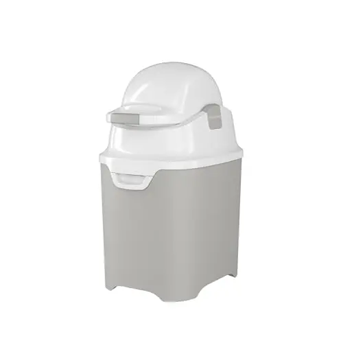 Foundations Mini gray square diaper pail for small spaces