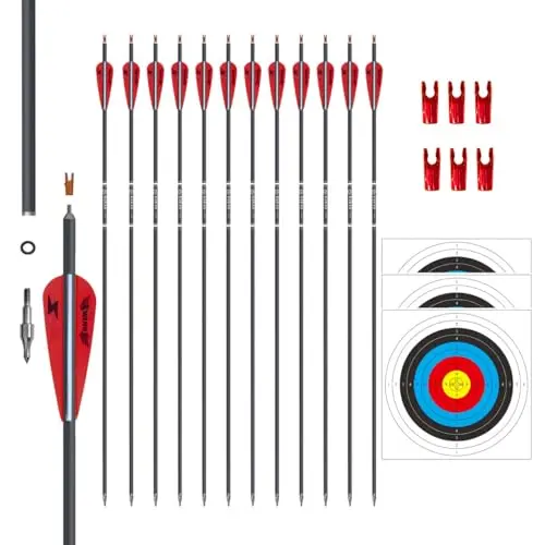 e5e10 carbon arrows with red and white vanes