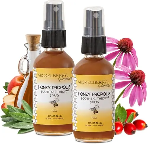 Mickelberry Gardens honey propolis throat spray for sore throat relief