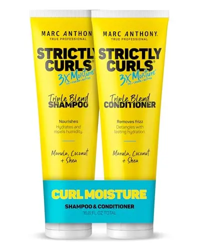 Marc Anthony Strictly Curls 3x Moisture Shampoo and Conditioner bottles