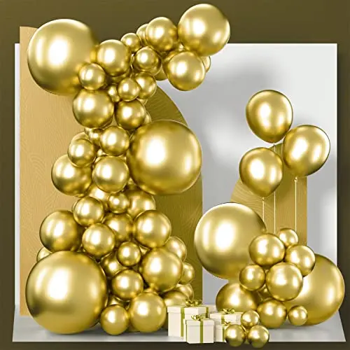 PartyWoo metallic gold balloons for shiny balloon arches