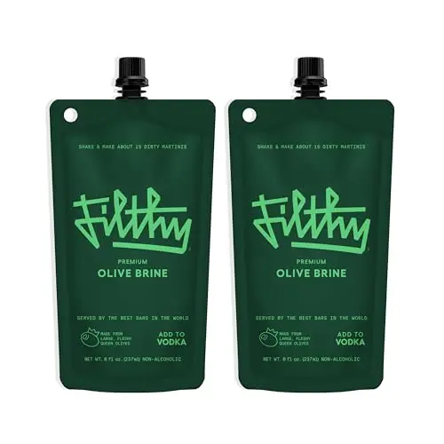 Filthy Olive Brine resealable pouches for easy storage