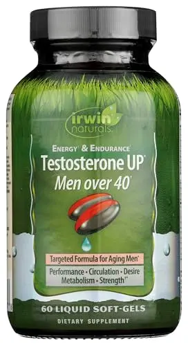 Irwin Naturals energy and endurance testosterone up softgels for men over 40