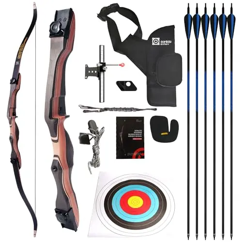 Sanlida Noble wooden takedown recurve bow with accessories