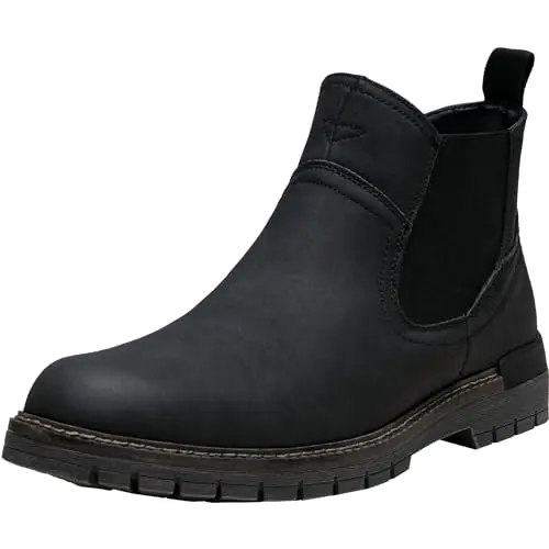 Jousen Casual Slip On Waterproof Chelsea Boots in black