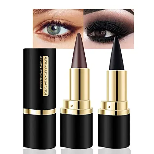 Kaely 2Pcs Black Brown Gel Eyeliner Pencil set