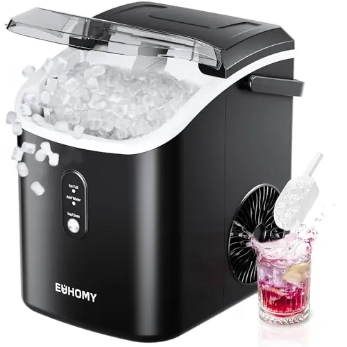 EUHOMY countertop nugget ice maker with portable handle