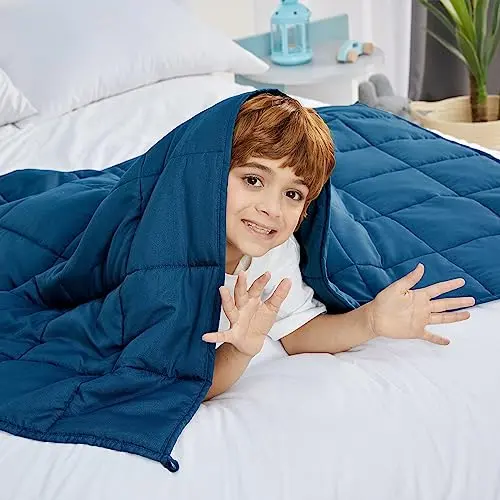 CYMULA cooling weighted blanket for kids in navy color
