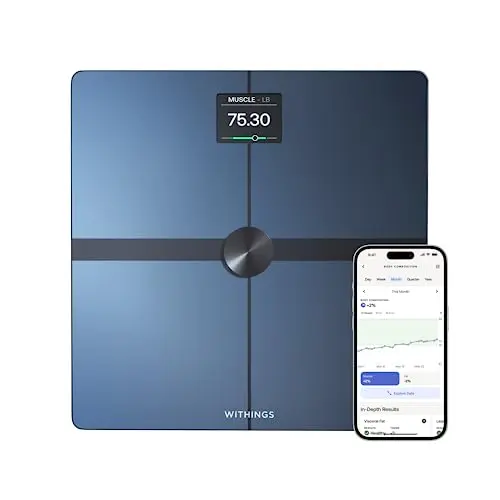 WITHINGS Body Smart scale with OLED display in bathroom