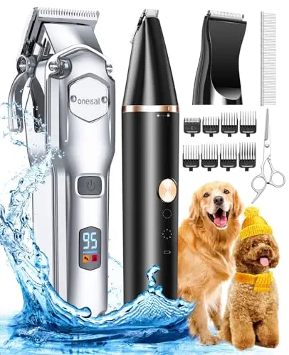 ONEISALL dog grooming kit with paw trimmer for poodles