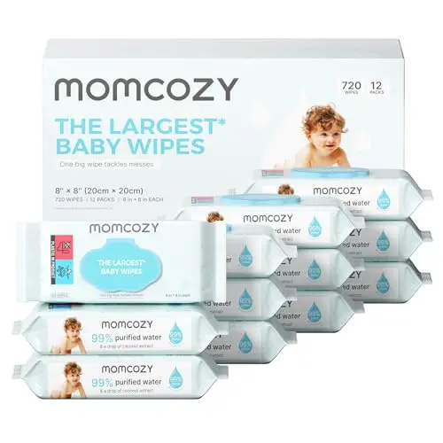 Momcozy extra large baby wipes showing maximum size design