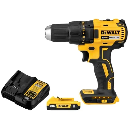 DEWALT 20V MAX cordless brushless drill driver with battery and charger