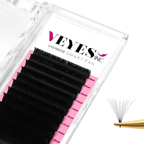 VEYES INC cashmere smart fan lash extensions demonstrating easy fanning