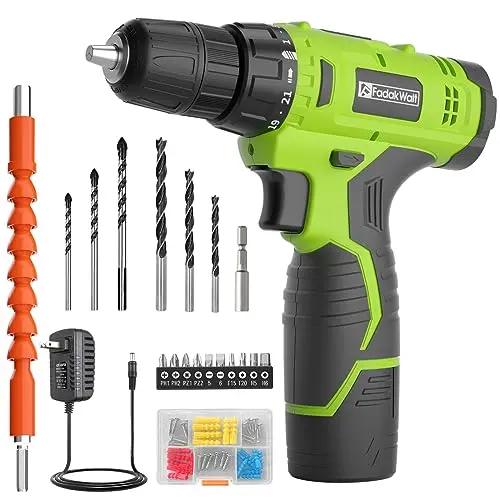 FADAKWALT 12V cordless drill set with green housing