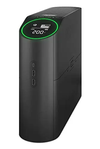 APC Back-UPS Pro Gaming UPS unit with RGB lighting and LCD display