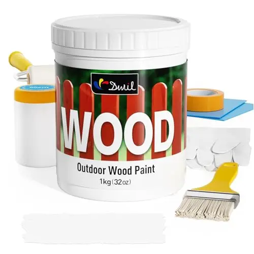 DWIL wood paint can in white with brush included