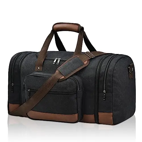 LITVYAK canvas travel duffel bag in black