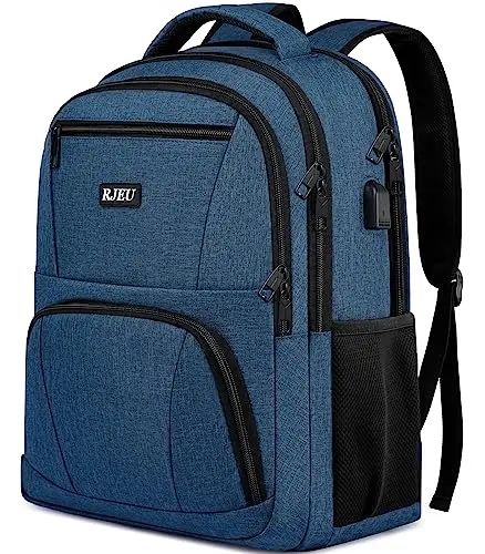 RJEU school backpack with USB charging port and multiple compartments