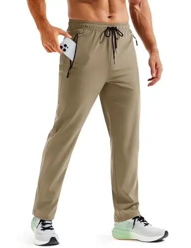 TACVASEN lightweight quick-dry pants in khaki color