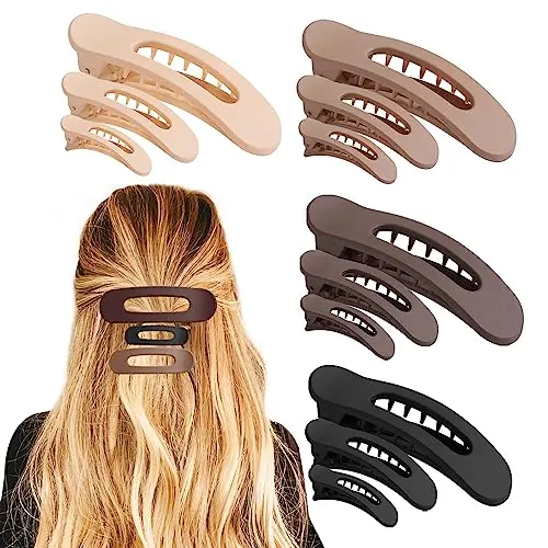 SYGY flat lay-down hair clips in brown and neutral colors