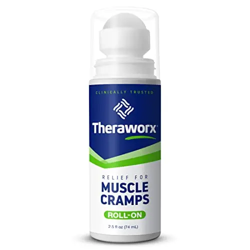 Theraworx Muscle Cramp Relief Roll-On bottle