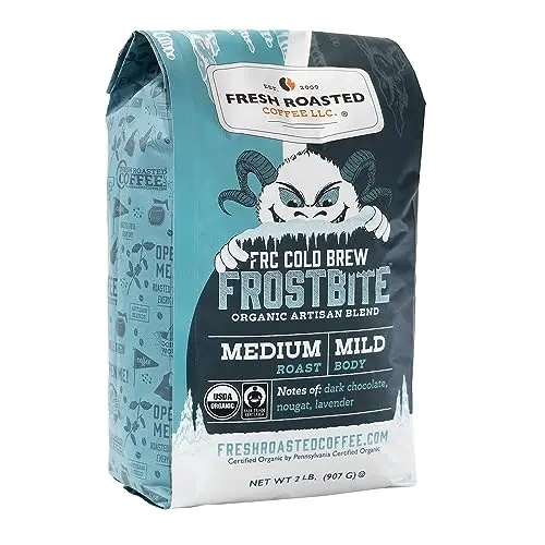 Fresh Roasted Organic Frostbite whole bean coffee