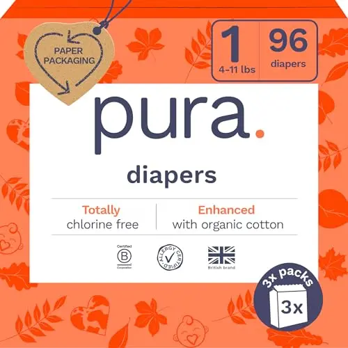 Pura diapers made with organic cotton for sensitive skin