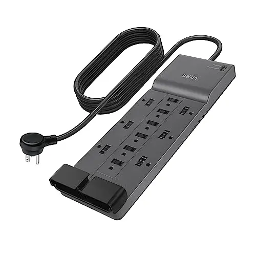 Belkin surge protector with 12 outlets and flat plug