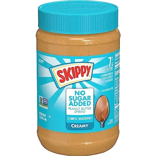 SKIPPY No Sugar Added Creamy Peanut Butter jar