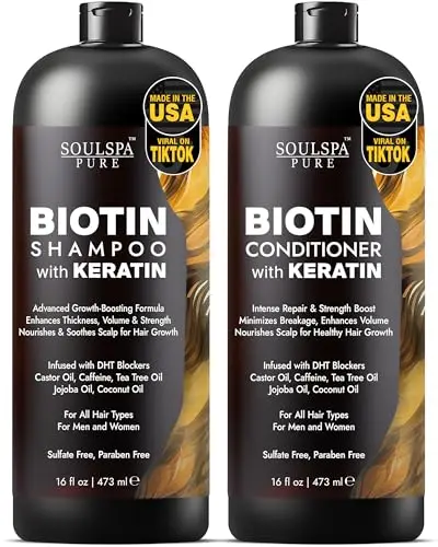 SOULSPA PURE Biotin Shampoo and Conditioner with DHT blockers