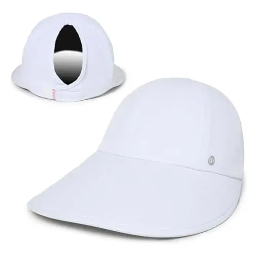 Ponyflo women's wide-brim sun hat with elastafit closure in white
