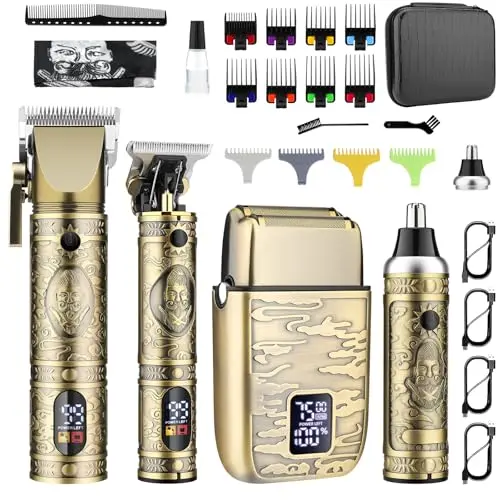 GSKY professional hair clippers and trimmer set with multiple attachments