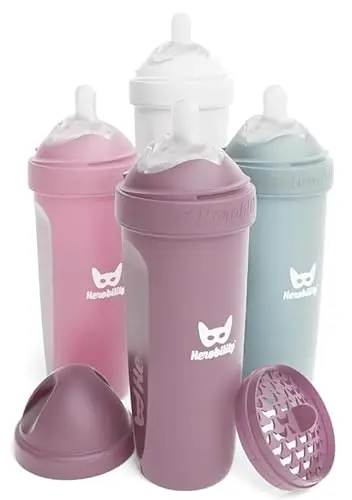 Herobility Double Anti-Colic baby bottles with colorful designs