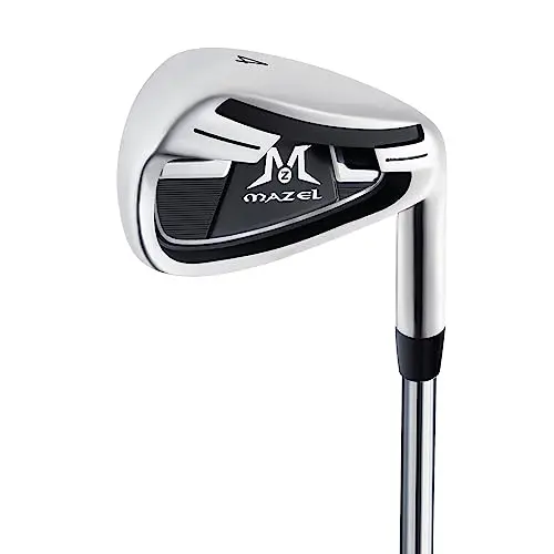 MAZEL golf iron in black and silver finish with cavity back design