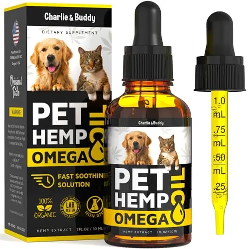 Charlie & Buddy hemp and salmon oil for dogs skin and coat health