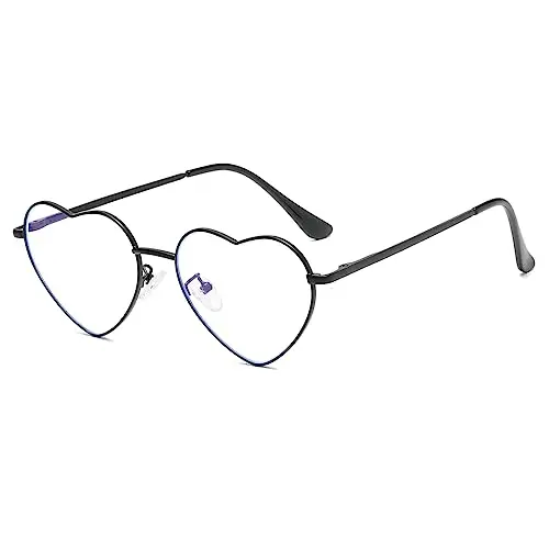 JOVAKIT heart-shaped blue light blocking glasses in black