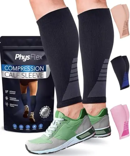 PhysFlex calf compression sleeves for shin splints relief