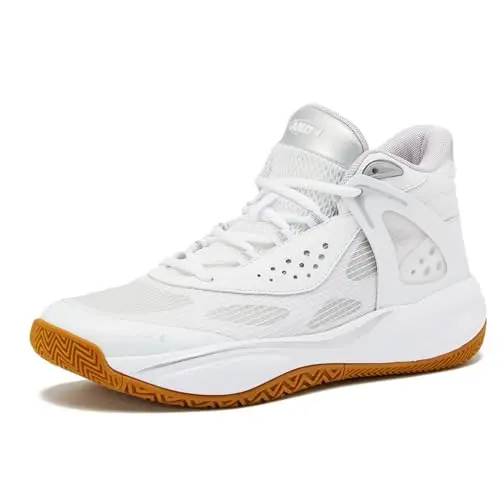AND1 Revel Mid basketball shoes in white and silver