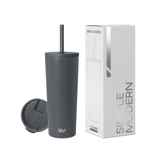 Simple Modern 24oz insulated tumbler in graphite color with matte finish