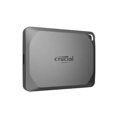 Crucial X9 Pro Portable SSD in silver with professional design