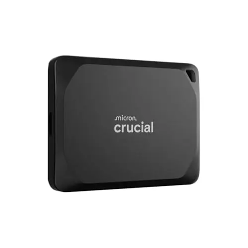 Crucial X10 Pro Portable SSD in black with compact design