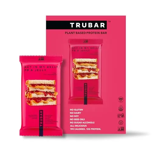 TRUBAR vegan protein bar peanut butter and jelly flavor