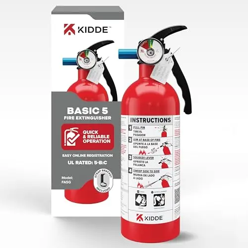 Kidde Basic Fire Extinguisher compact red cylinder