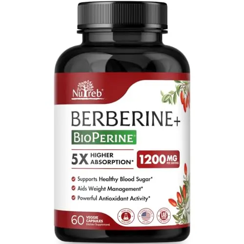 NUTREB berberine supplement with BioPerine capsules