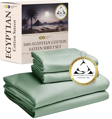 California Design Den Egyptian cotton sheets in mint green