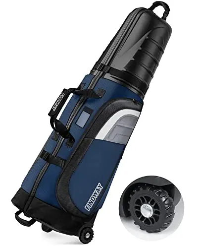 Findway golf travel bag with hard case top and oversized wheels